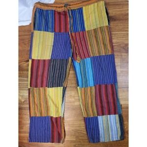 Kathmandu Imports Patchwork Harem Boho Hippie Pants Large Multicolor